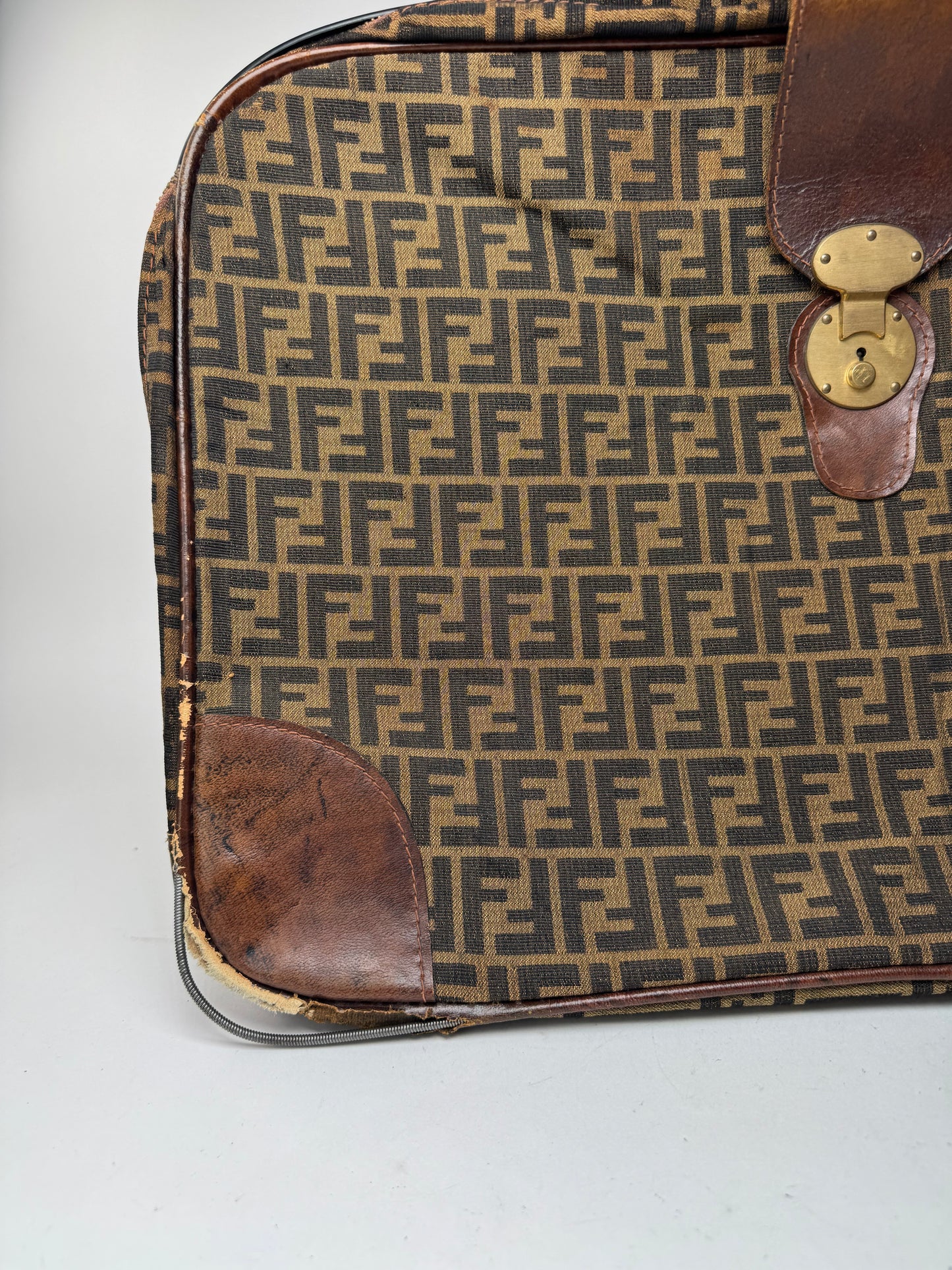Vintage Fendi FF monogram Suitcase brown