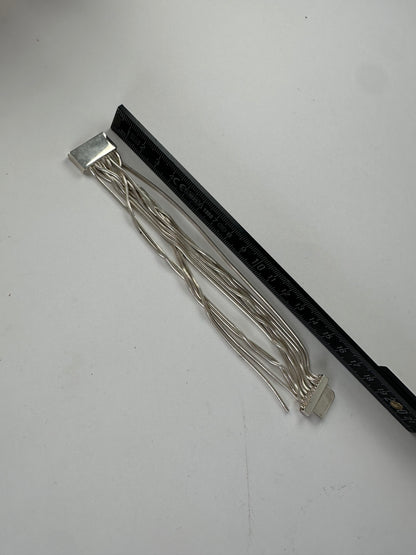 Vintage Gucci Logo Engraved Bracelet Silver Metal