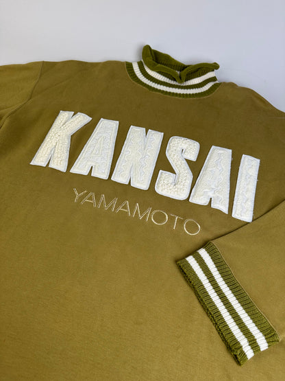 Vintage Kansai Yamamoto Men’s Cotton Sweater Olive Green L