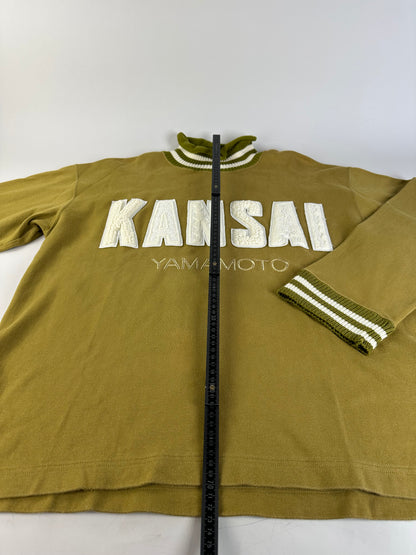 Vintage Kansai Yamamoto Men’s Cotton Sweater Olive Green L