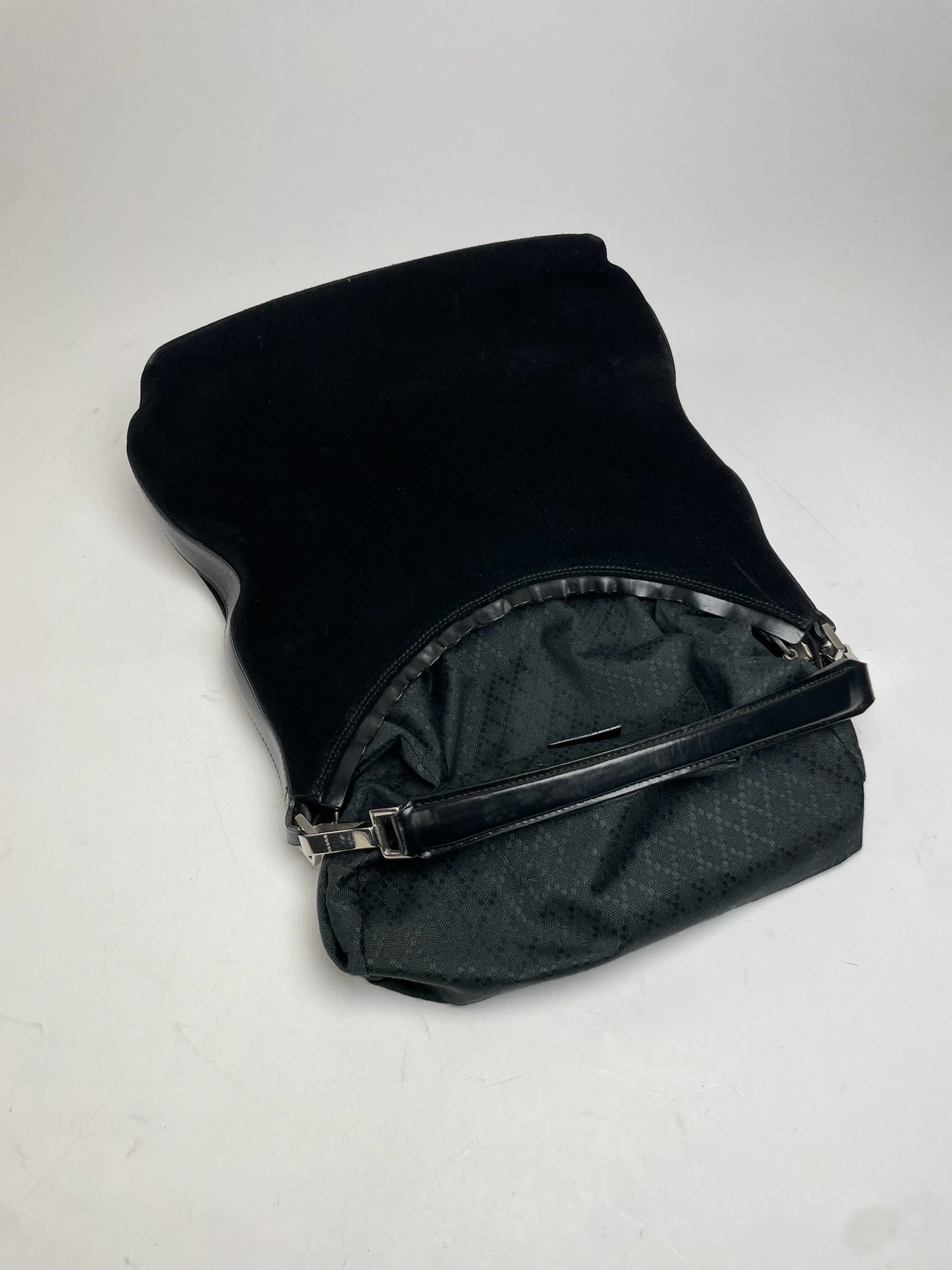 Vintage Gucci Suede Handbag Black