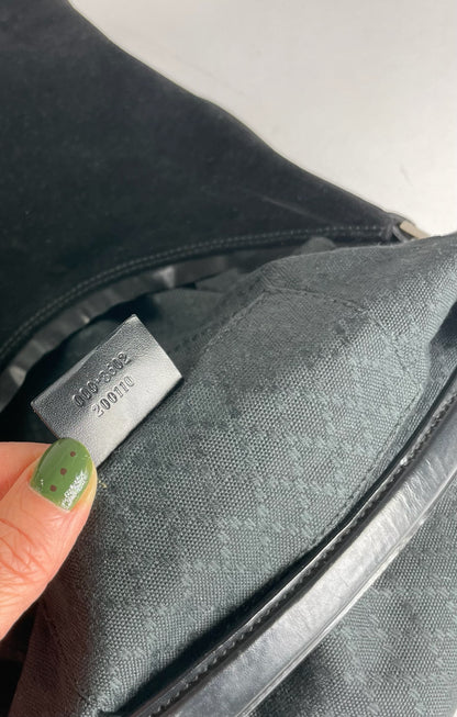 Vintage Gucci Suede Handbag Black