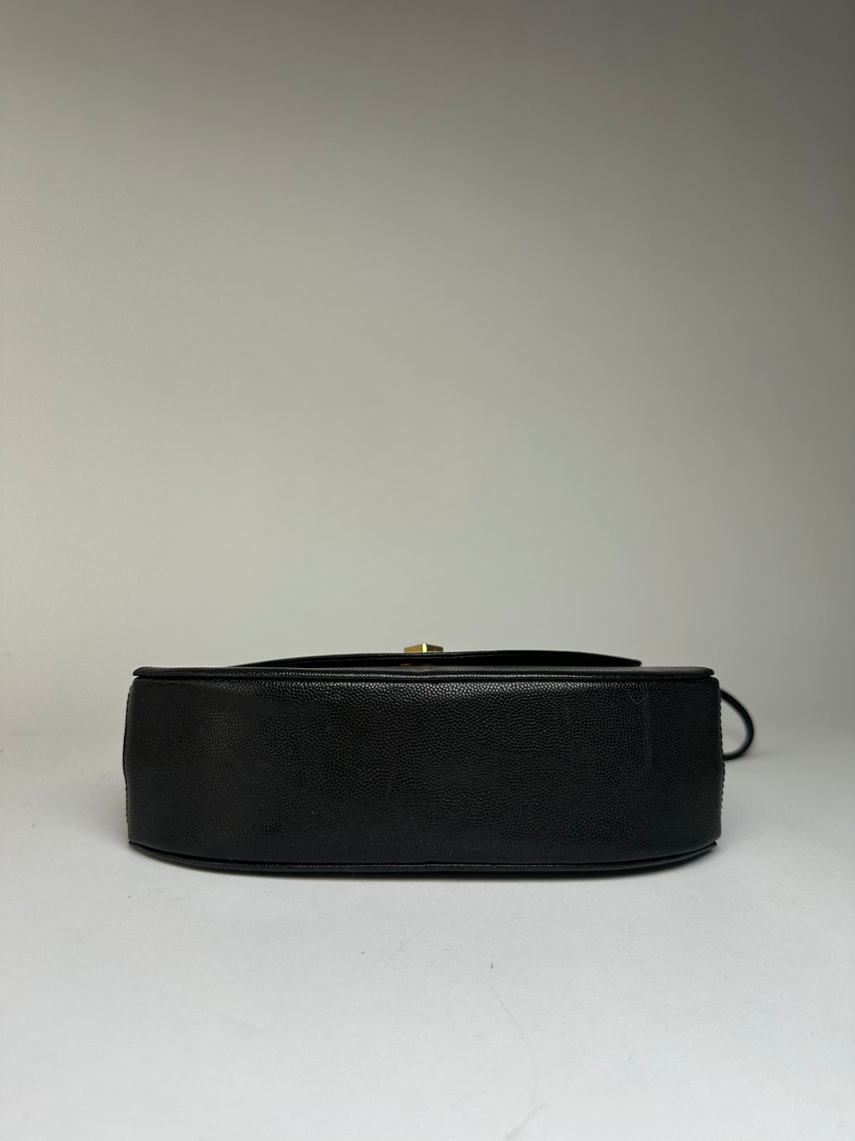 Vintage Givenchy Textured Leather Flap Crossbody Bag Late 1980s Black