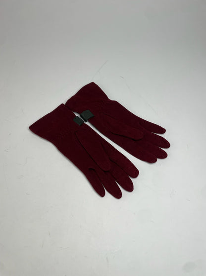 Vintage Vivienne Westwood Leather Wool Gloves Red Silver M
