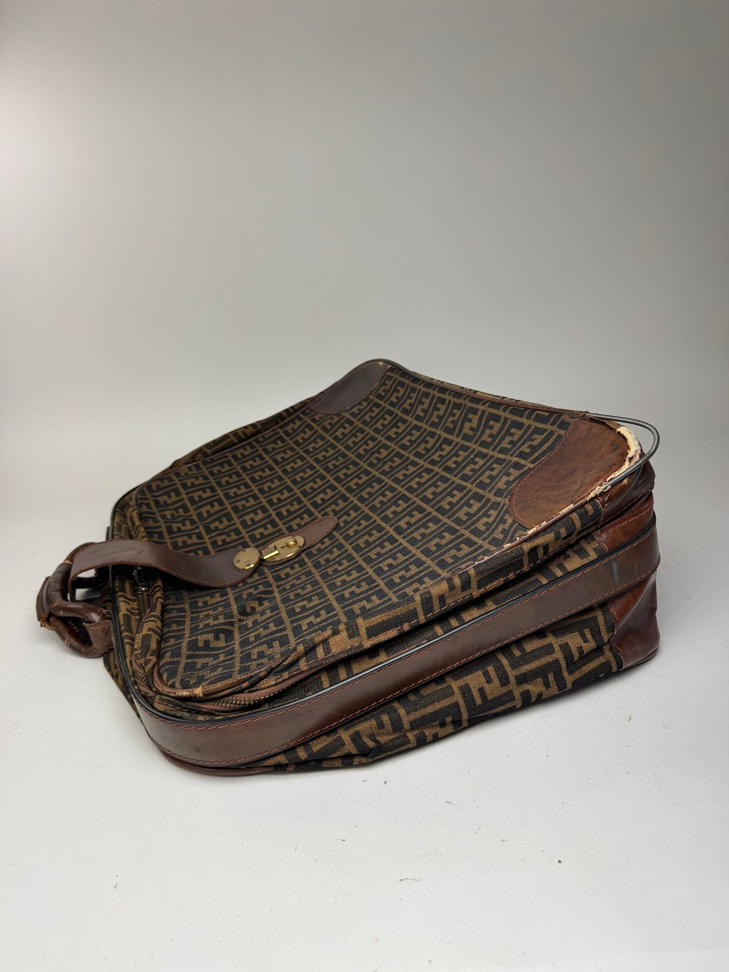 Vintage Fendi FF monogram Suitcase brown