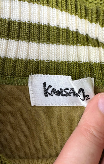 Vintage Kansai Yamamoto Men’s Cotton Sweater Olive Green L