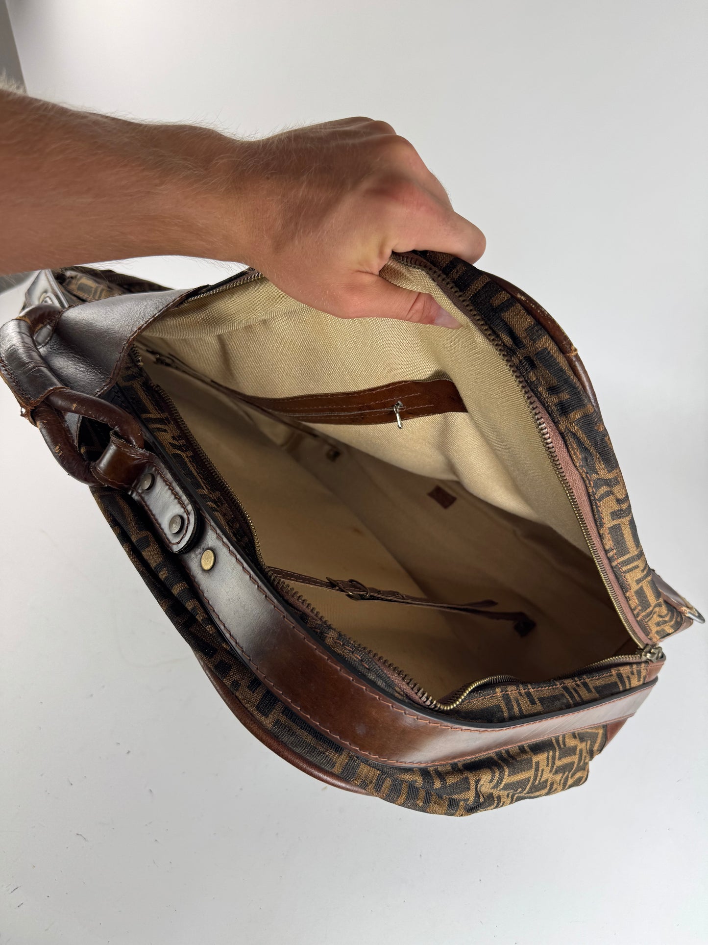 Vintage Fendi FF monogram Suitcase brown