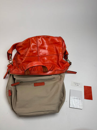 Sac vintage Givenchy Nightingale en cuir verni à deux voies Orange