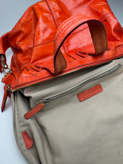 Sac vintage Givenchy Nightingale en cuir verni à deux voies Orange