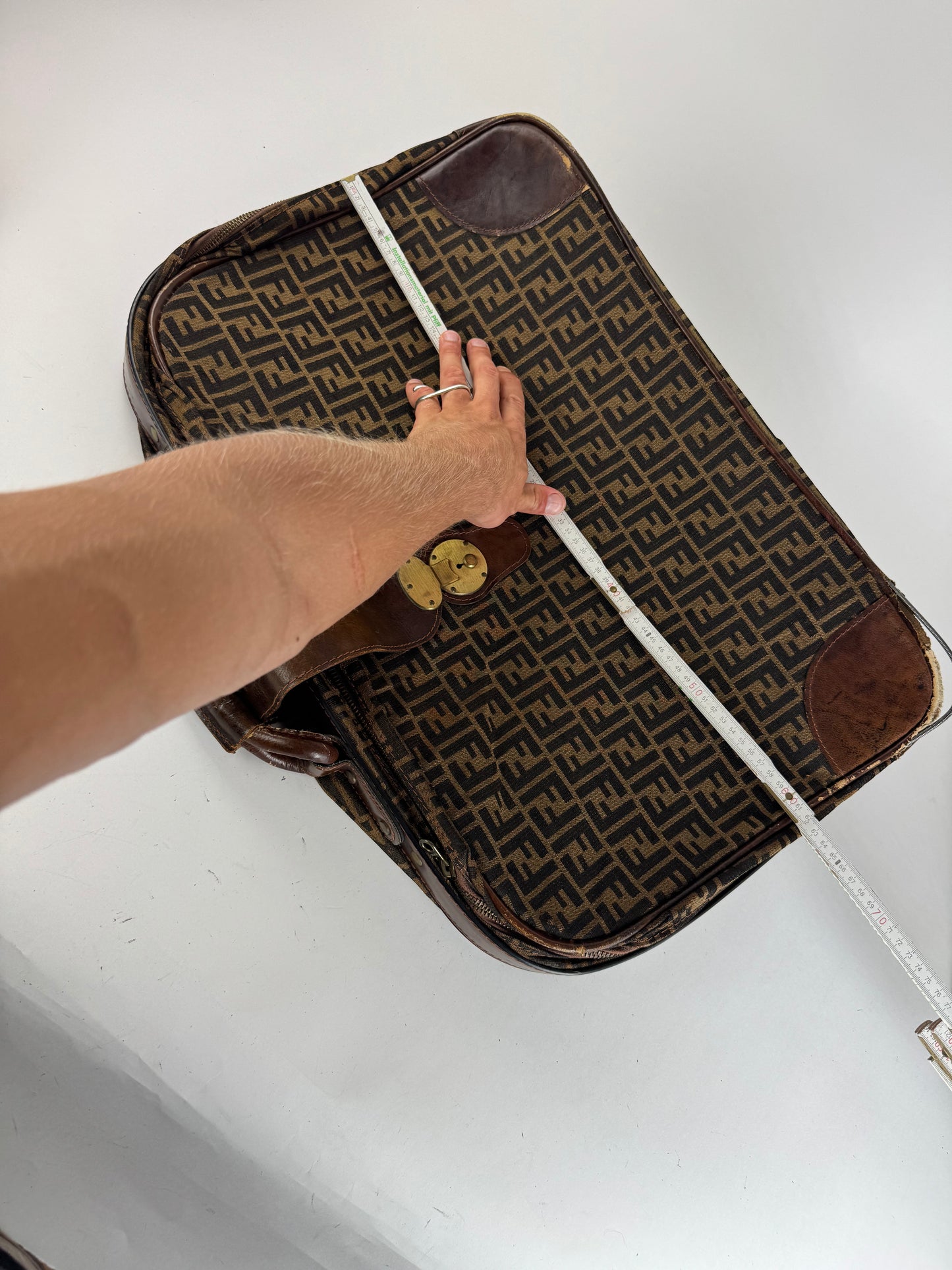Vintage Fendi FF monogram Suitcase brown