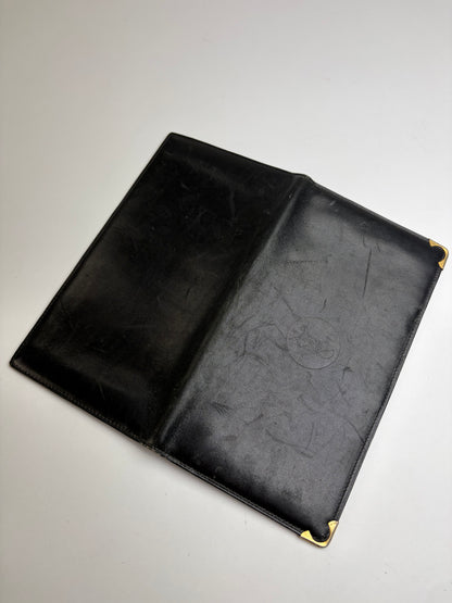 Vintage Celine Bifold Wallet Late 1980s Black Leather
