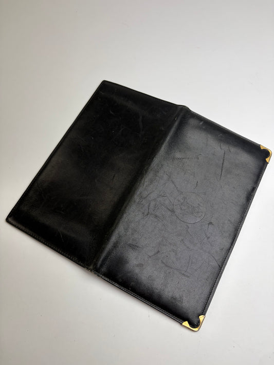 Vintage Celine Bifold Wallet Late 1980s Black Leather