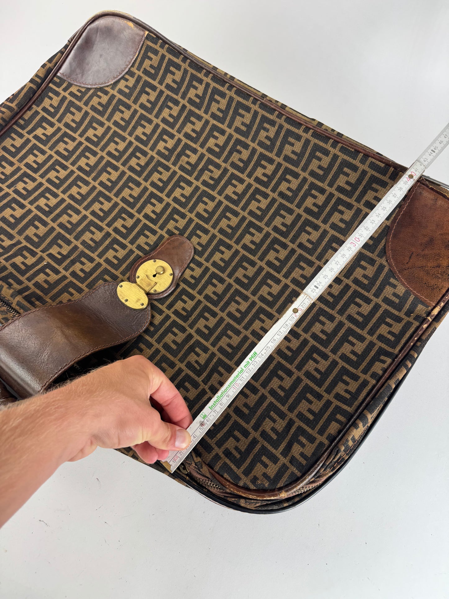 Vintage Fendi FF monogram Suitcase brown