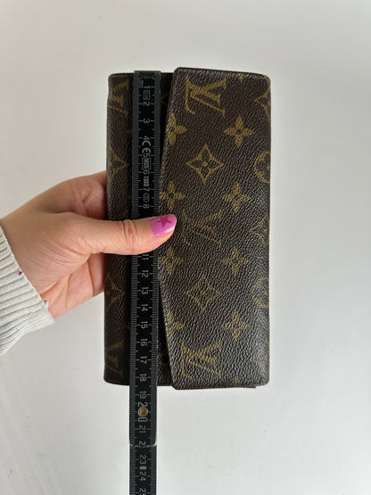 Vintage Louis Vuitton Monogram Canvas Bifold Wallet Brown Gold