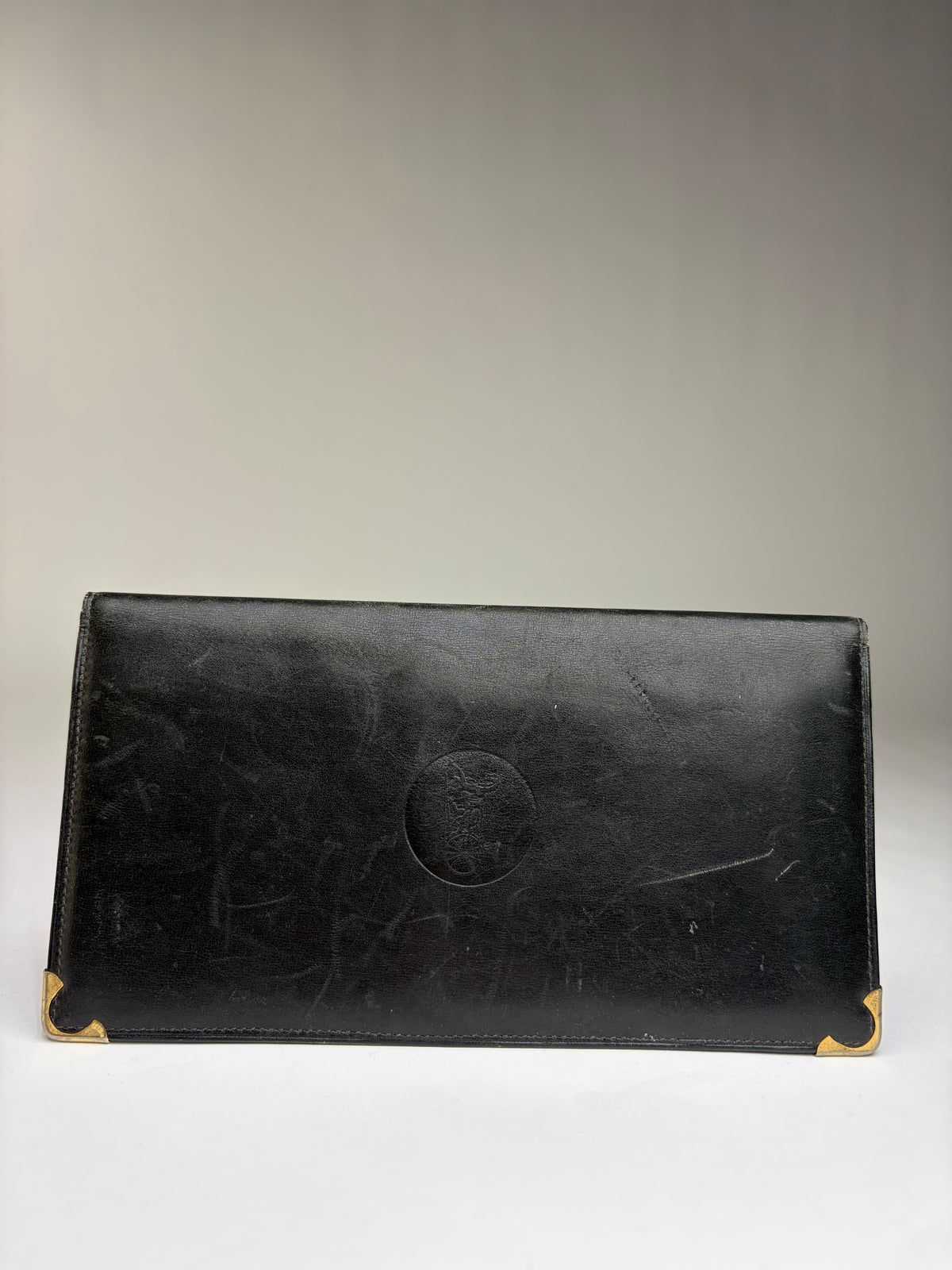 Vintage Celine Bifold Wallet Late 1980s Black Leather