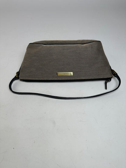 Vintage Gucci Leather / Canvas Mini Handbag Grey Black
