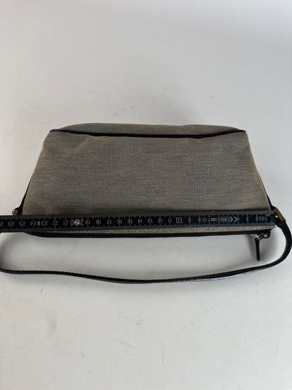 Vintage Gucci Leather / Canvas Mini Handbag Grey Black