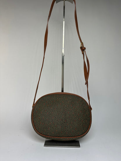 Vintage Yves Saint Laurent Flap Crossbody Bag Late 1980s Olive Brown