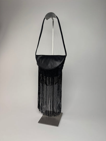 Vintage Armani Leather Bag Avantgarde Black