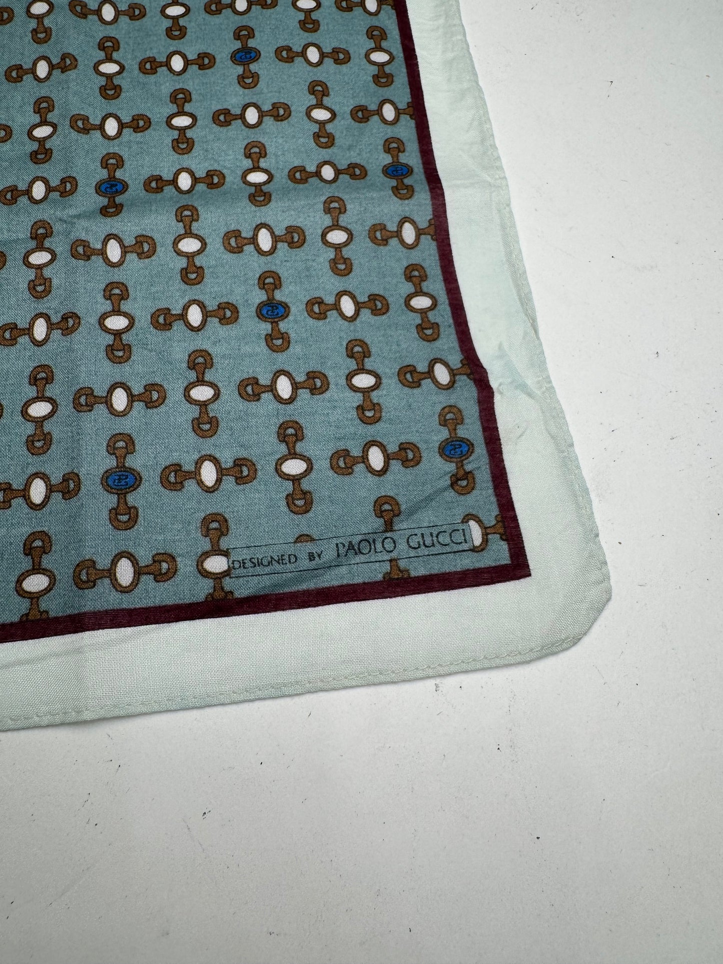 Vintage Gucci Horsebit Scarf Blue black