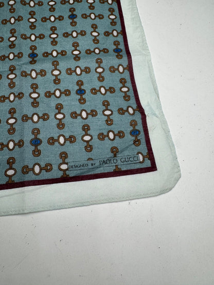 Vintage Gucci Horsebit Scarf Blue black