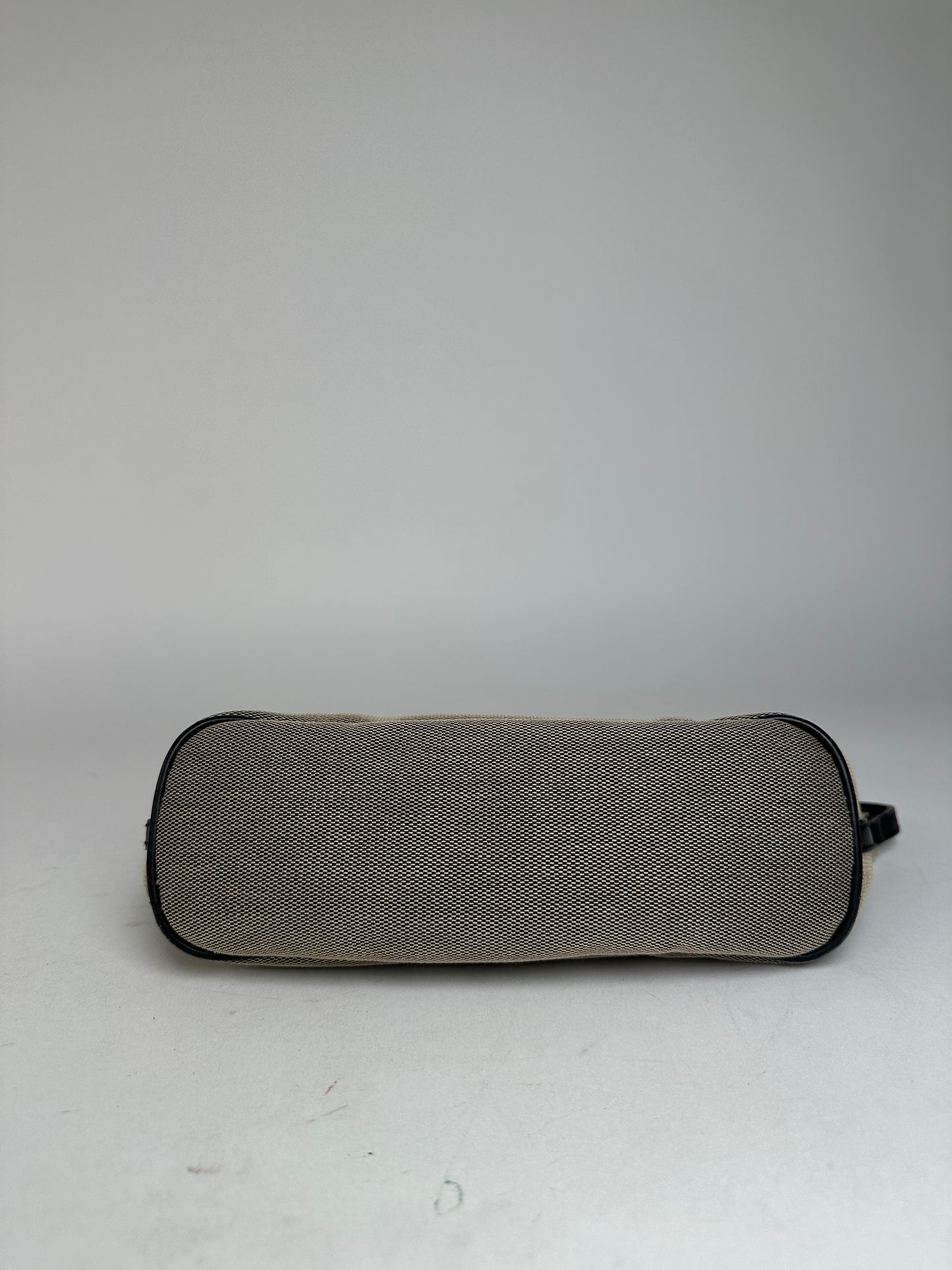 Vintage Gucci Leather / Canvas Mini Handbag Grey Black