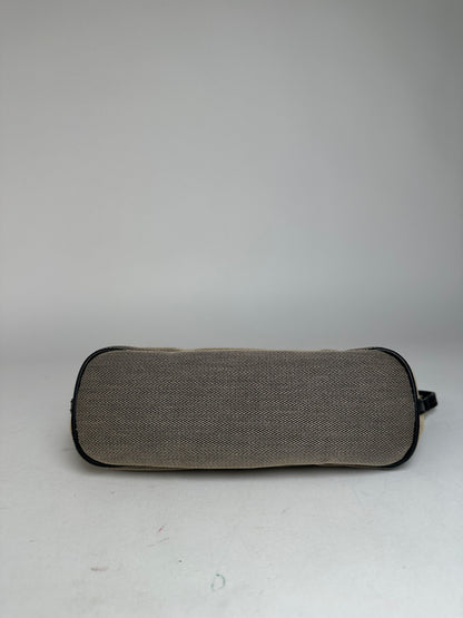 Vintage Gucci Leather / Canvas Mini Handbag Grey Black