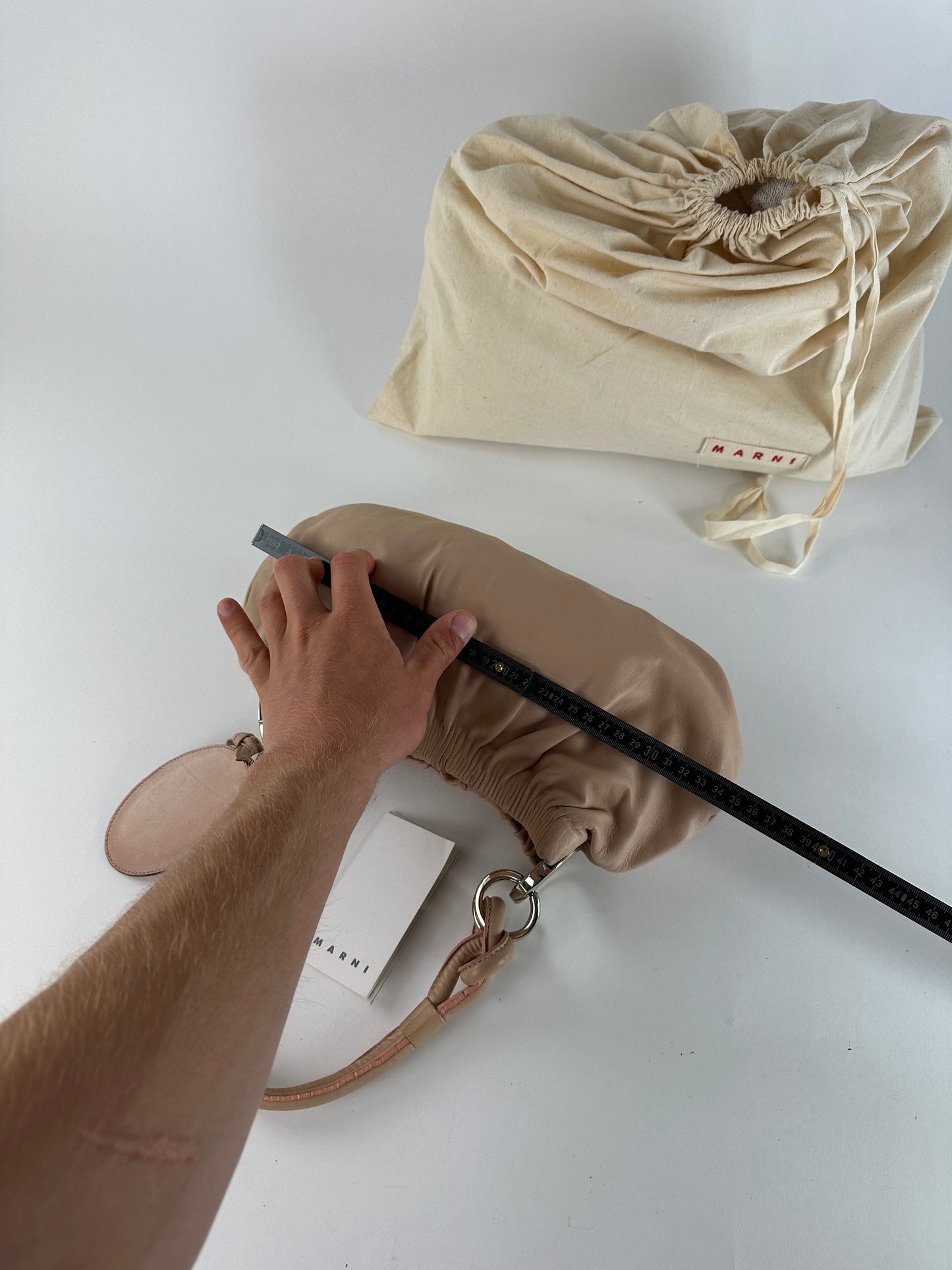 Vintage Marni Soft Leather Shoulder Bag Y2K Blush Pink Silver