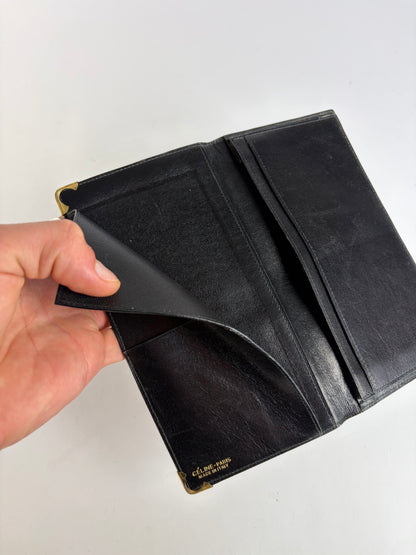Vintage Celine Bifold Wallet Late 1980s Black Leather