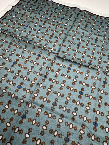 Vintage Gucci Horsebit Scarf Blue black