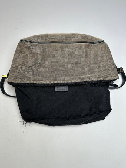 Vintage Gucci Leather / Canvas Mini Handbag Grey Black