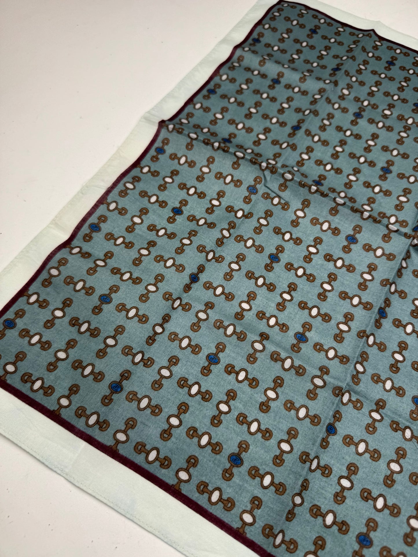 Vintage Gucci Horsebit Scarf Blue black