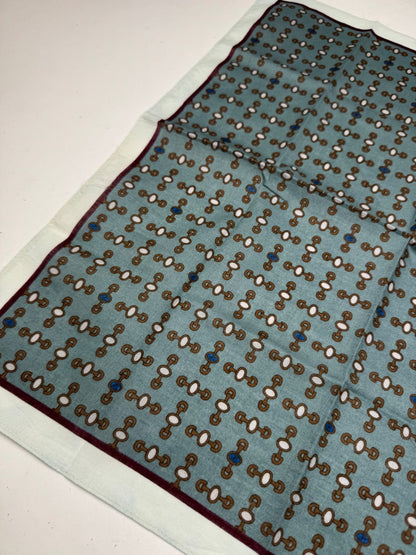 Vintage Gucci Horsebit Scarf Blue black