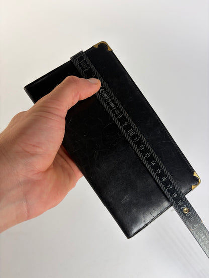 Vintage Celine Bifold Wallet Late 1980s Black Leather