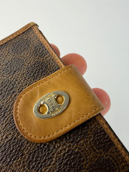 Vintage Celine Macadam Canvas Bifold Wallet Brown Tan