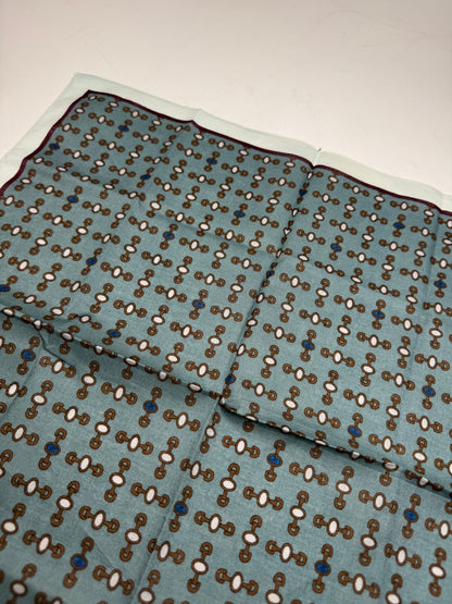 Vintage Gucci Horsebit Scarf Blue black