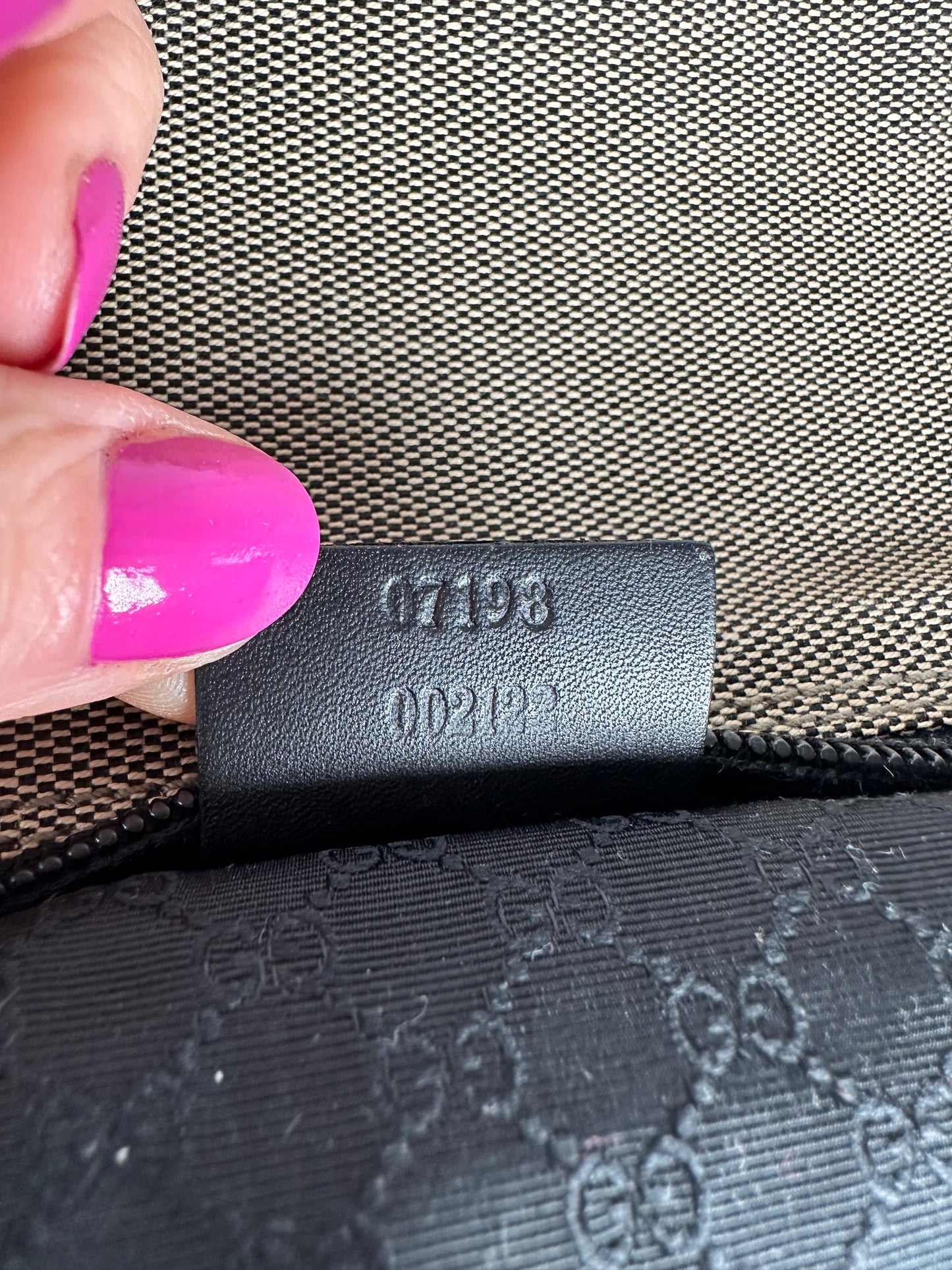 Vintage Gucci Leather / Canvas Mini Handbag Grey Black