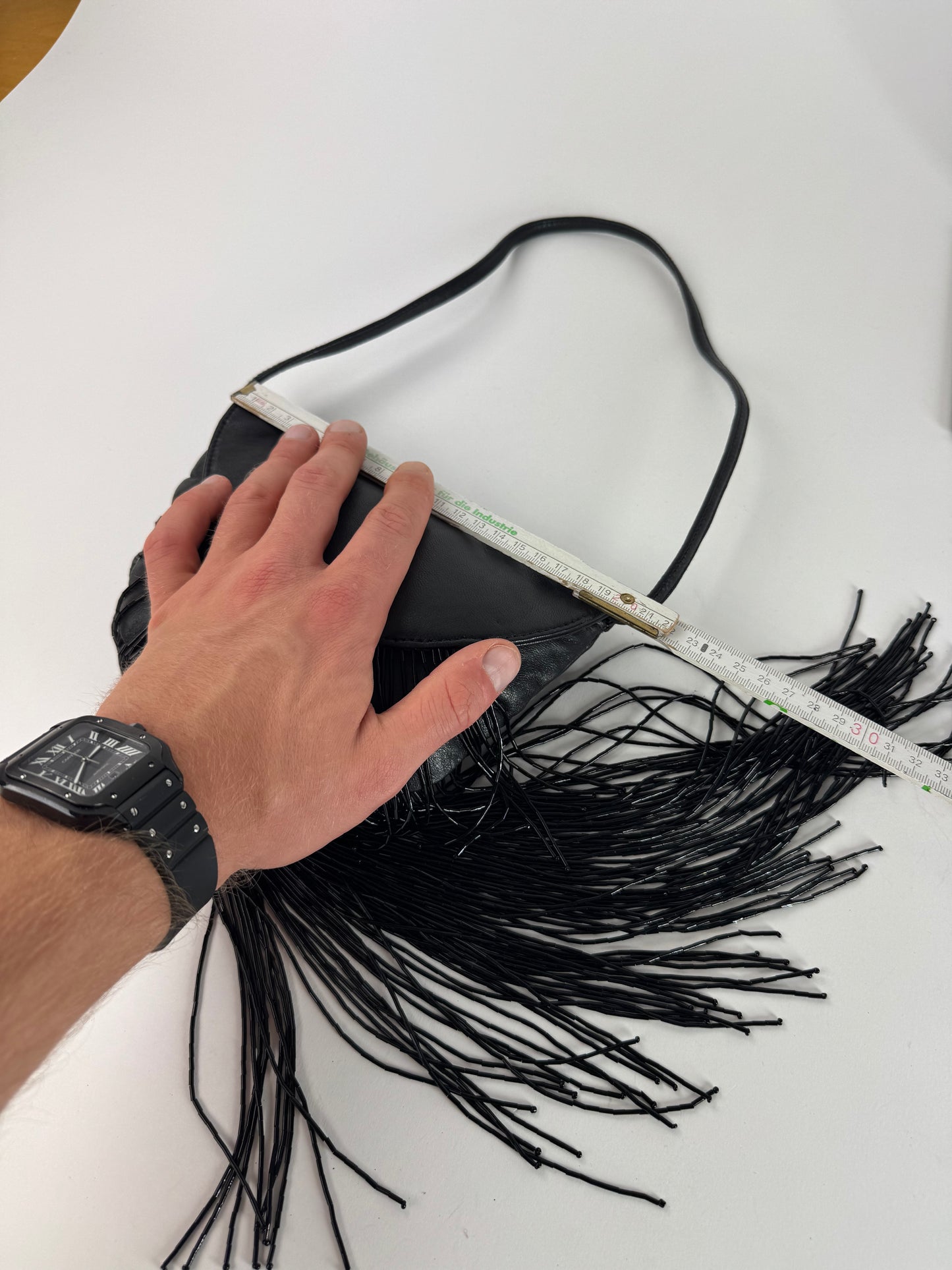 Vintage Armani Leather Bag Avantgarde Black