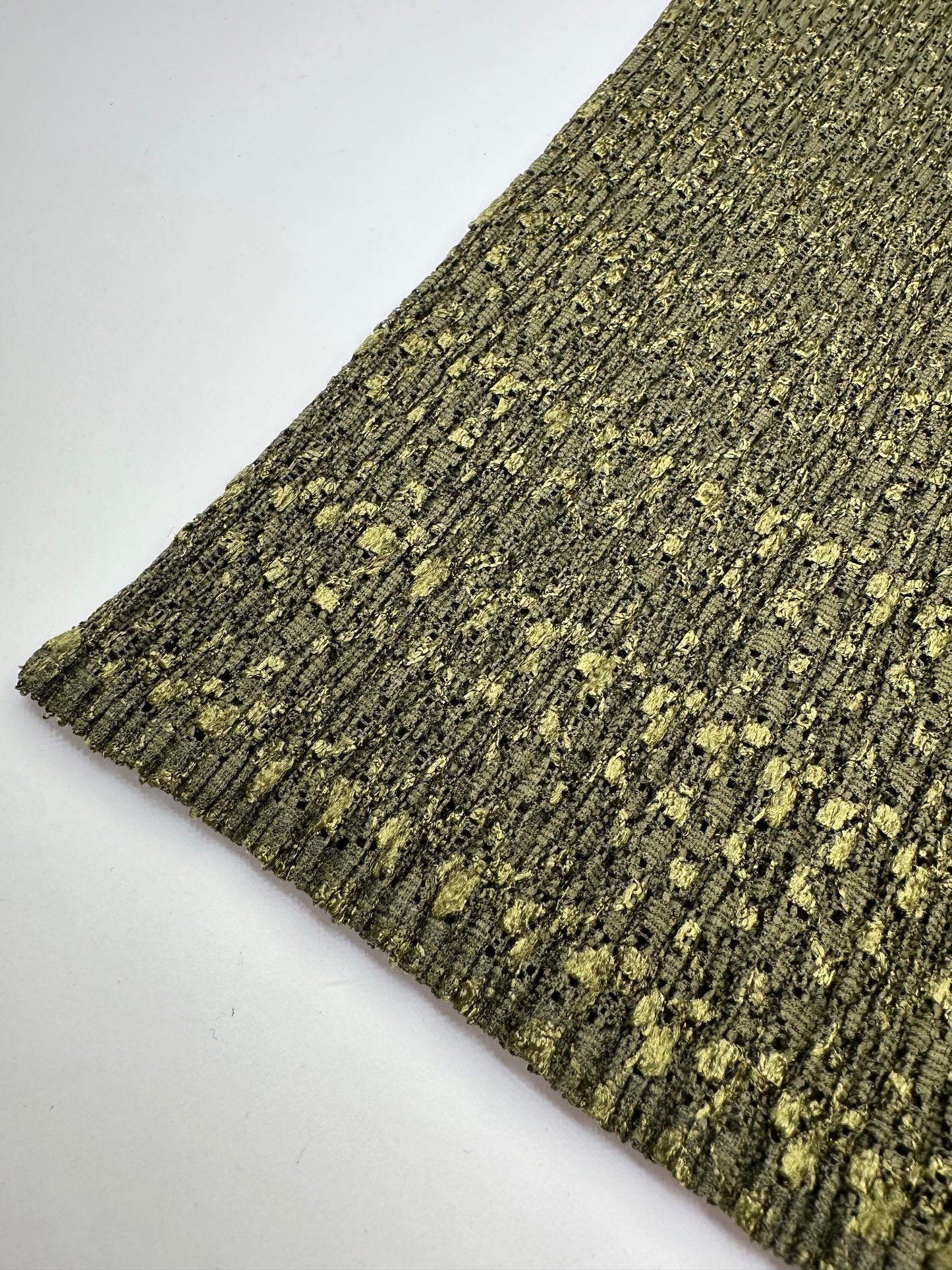 Vintage Pleats Metallic Accent Top Y2K Olive Gold