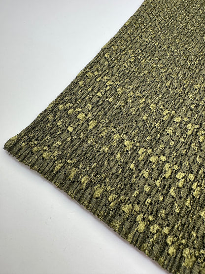 Vintage Pleats Metallic Accent Top Y2K Olive Gold