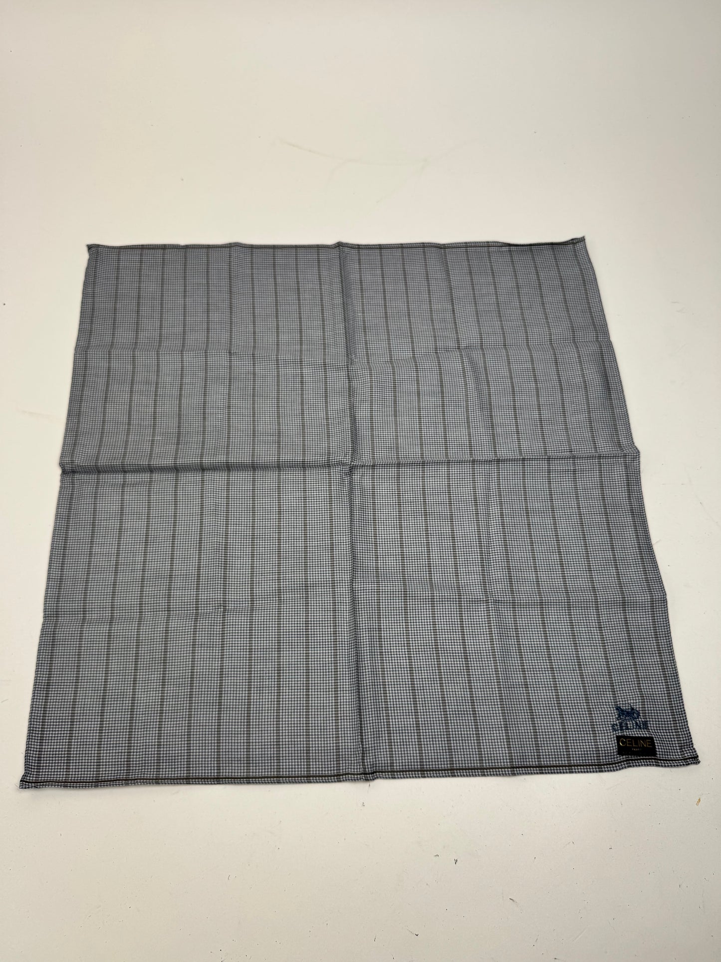 Vintage Celine Checked Scarf grey