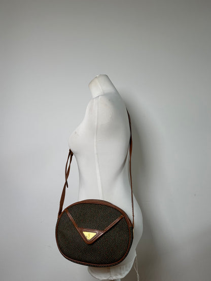 Vintage Yves Saint Laurent Flap Crossbody Bag Late 1980s Olive Brown