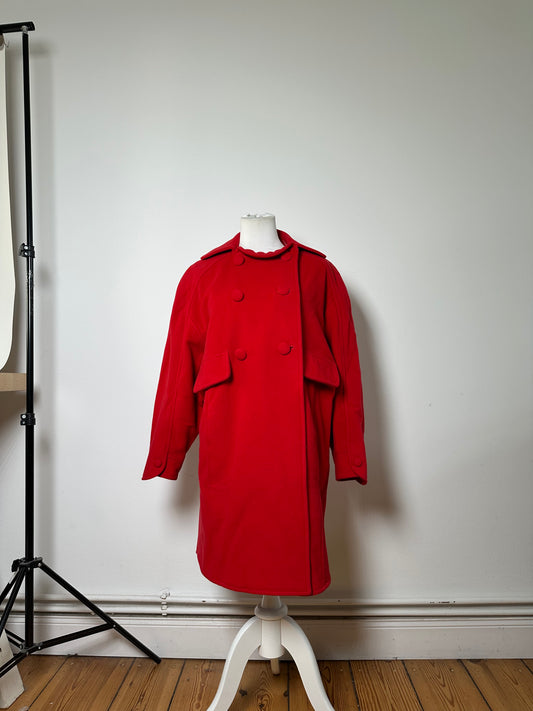 Vintage Fendi Wool Blend Coat Red L