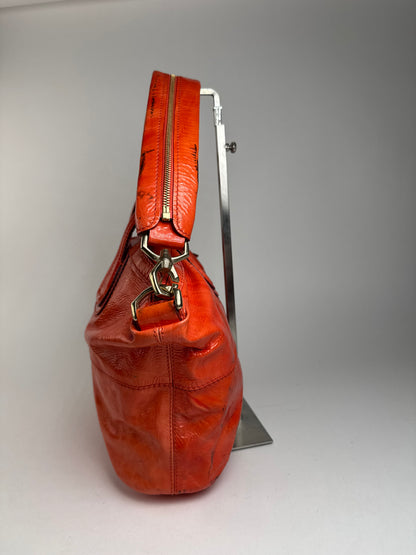 Sac vintage Givenchy Nightingale en cuir verni à deux voies Orange