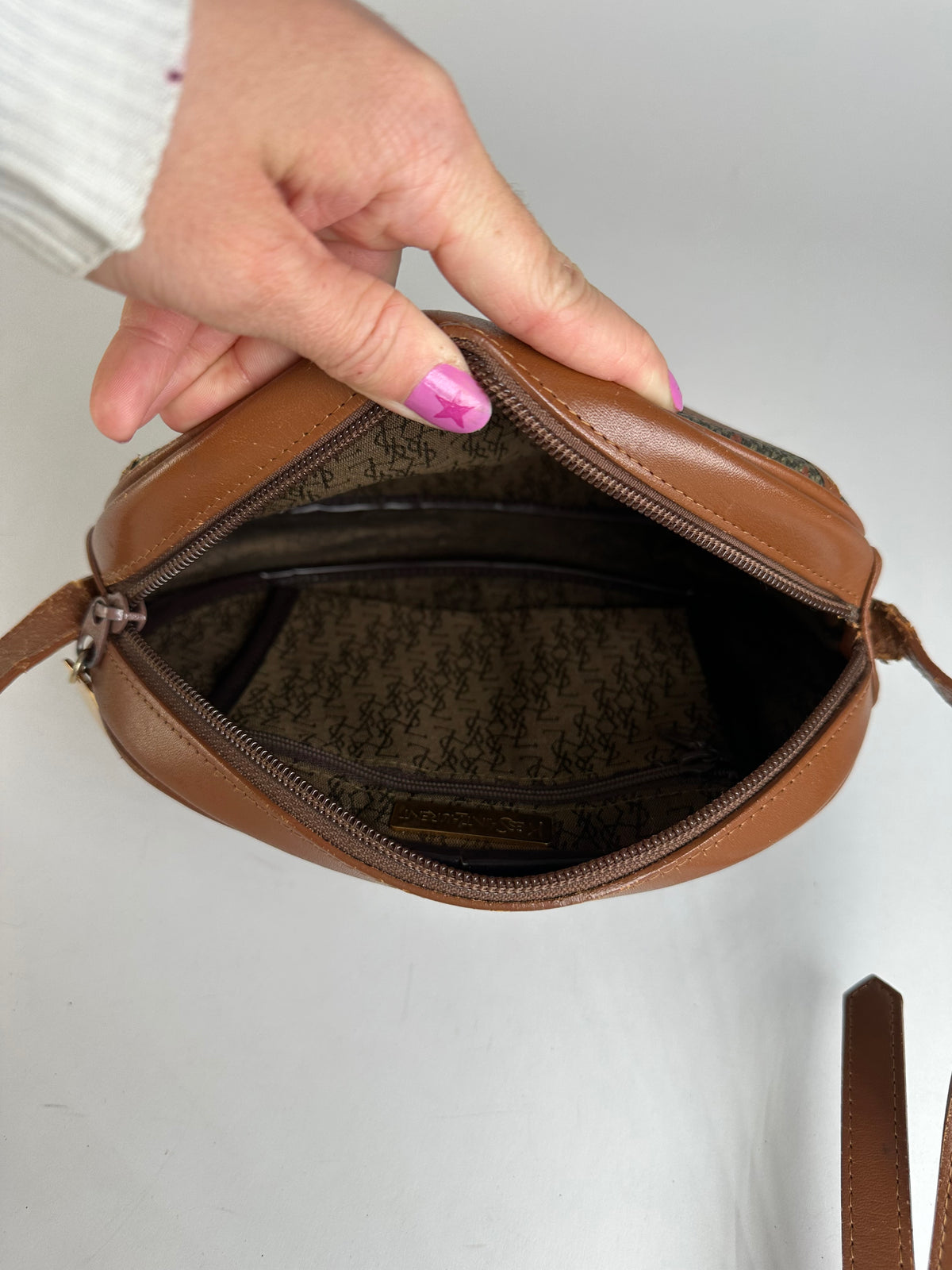 Vintage Yves Saint Laurent Flap Crossbody Bag Late 1980s Olive Brown