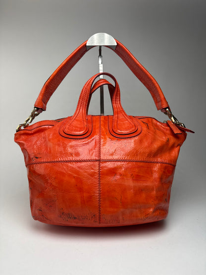 Sac vintage Givenchy Nightingale en cuir verni à deux voies Orange
