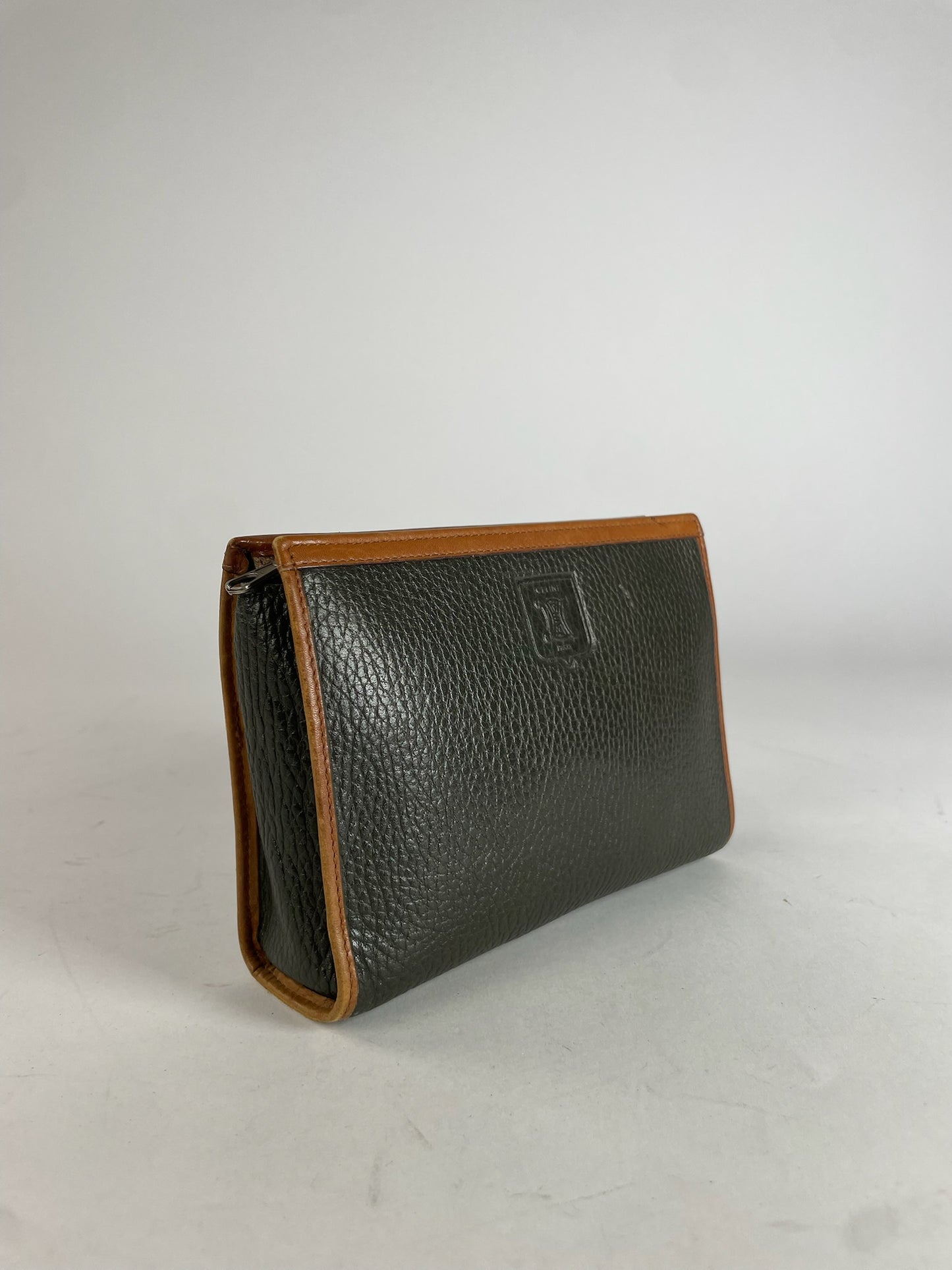 Vintage Celine Paris Clutch Black Brown