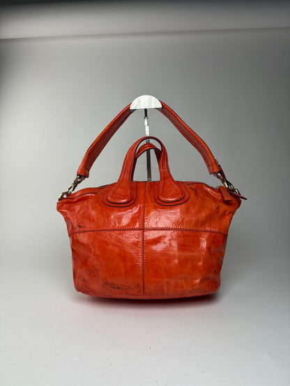 Sac vintage Givenchy Nightingale en cuir verni à deux voies Orange