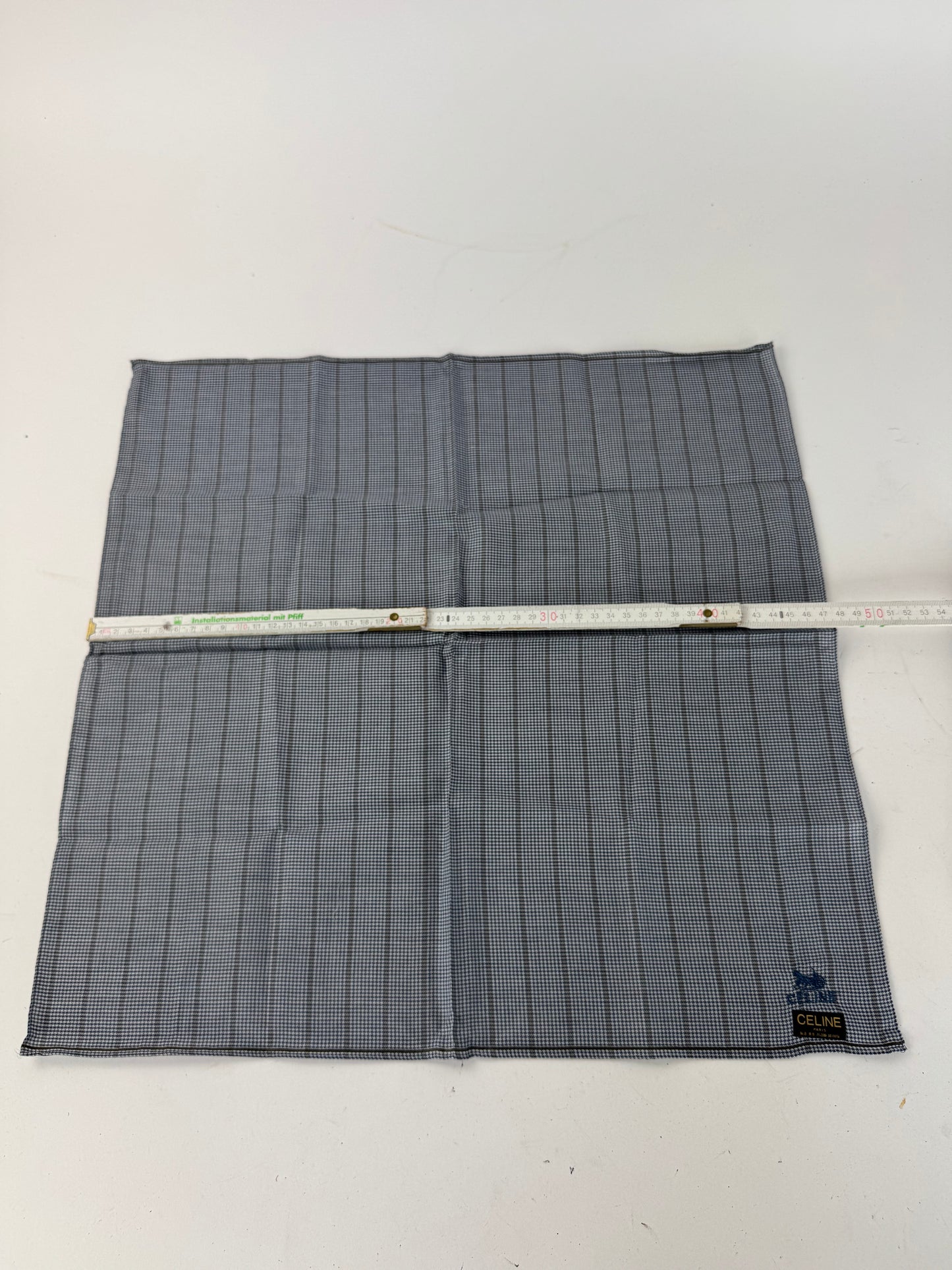 Vintage Celine Checked Scarf grey