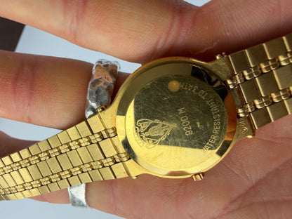 Vintage Gucci Gold-Tone Stainless Steel Bracelet Watch Beige Dial